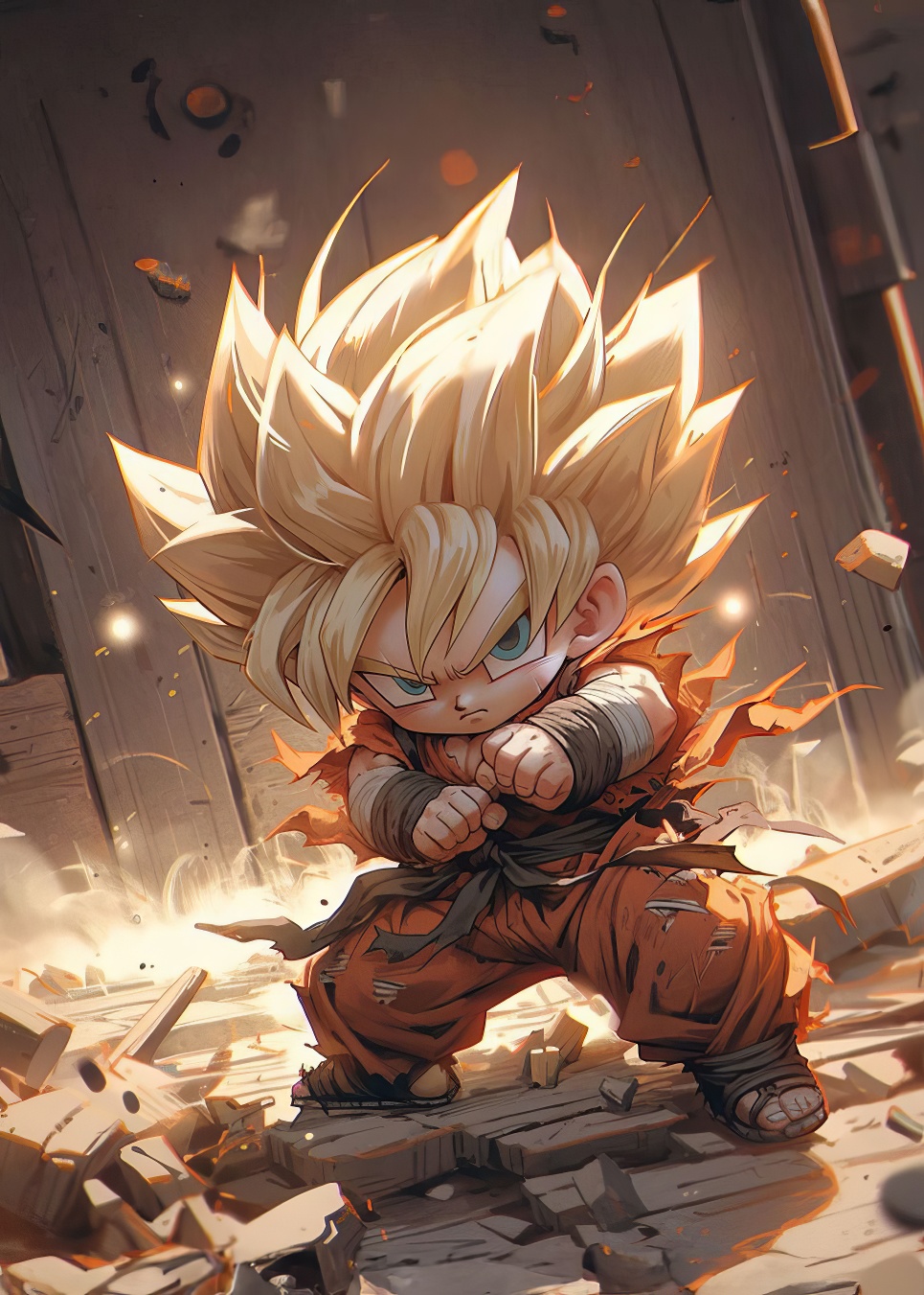 Druk metaliczny z designem Goku