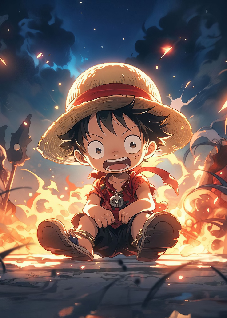 Sztuka na metalu na ścianę z motywem Monkey D. Luffy