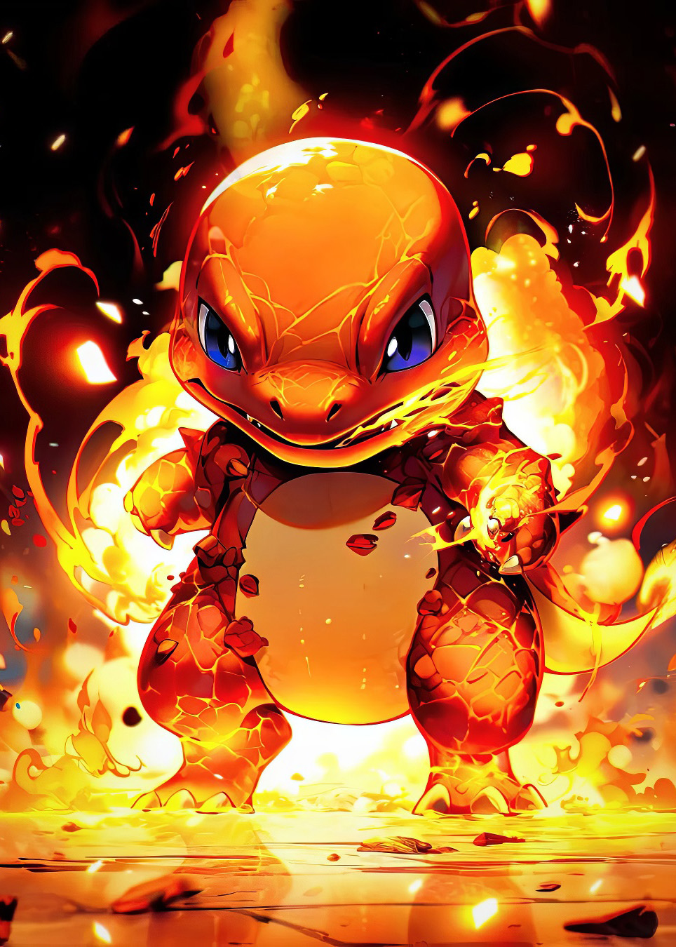 Sztuka na metalu na ścianę z motywem Charmander